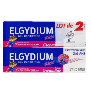Elgydium Dentifrice Kids 3 à 6 ans Grenadine