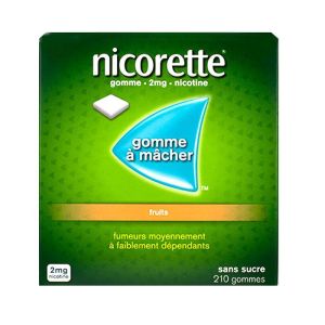 Nicorette 2mg Gomme Fruits S/s