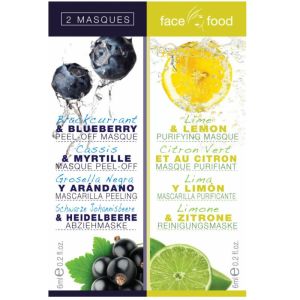 Face Food lot Masques peel-off myrtille/purifiant citron