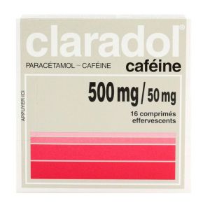 Claradol Cafeine 500mg/50mg Ef
