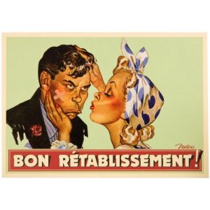 Carte Postale "Bon rétablissement !" + Enveloppe