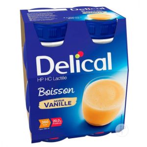 Delical HP HC Boisson Lactée Saveur Vanille Bouteilles 4x200ml