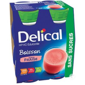 Delical Boisson HPHC Sans Sucres Fraise 4x200ml