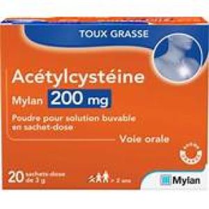 Acetylcysteine 200mg Mylan 20 Sachets