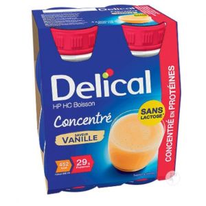 Delical HPHC Boisson Concentré Sans Lactose Vanille4x200ml