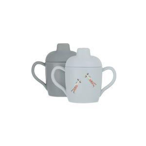 Lot de 2 tasses d'apprentissage Strong man / gris bleu