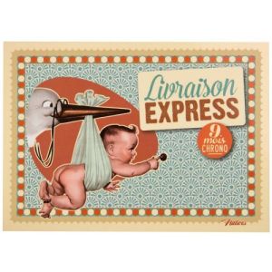 Carte Postale " Livraison express" + Enveloppe
