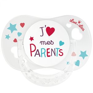 Luc&Léa Sucette Anatomique j'aime mes parents 18m+