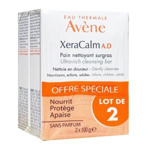Xeracalm Ad Pain Nettoyant Surgras 2X100g