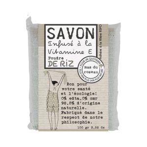 Savon végétal à la vit.E - Poudre de riz - 100gr