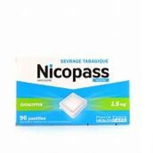 Nicopass 1,5mg Sans Sucre Eucalyptus 96 Pastilles