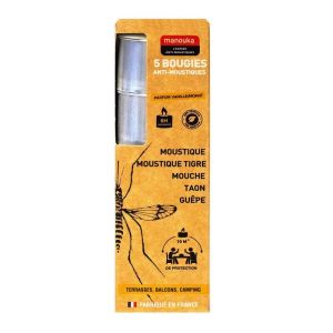 Manouka Bougies Anti-moustiques X5