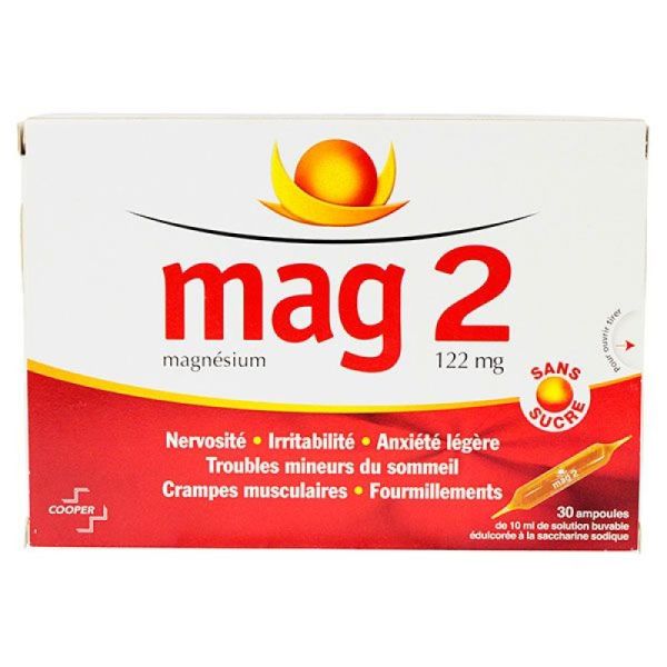 Mag 2 122mg/10ml 30 Ampoules sans sucre