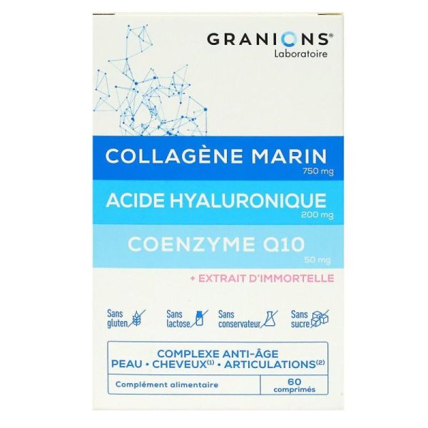 Granions Collagène marin acide hyaluronique Q10 boite 60