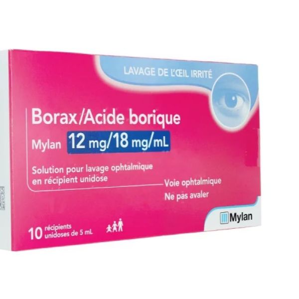 Borax /acide borique Mylan Solution ophtalmique