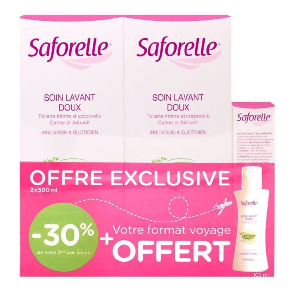 Saforelle Soin Lavant Doux 500ml x2