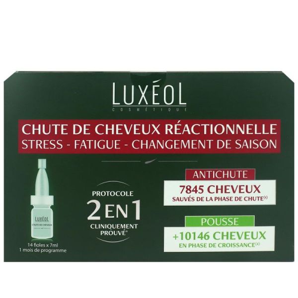 Luxéol Chute Cheveux Réactionnelle Ampoules 14 fioles
