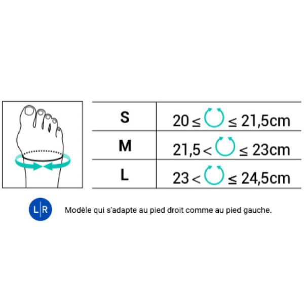 ORTHÈSE CORRECTIVE NUIT HALLUX VALGUS « OIGNON » M