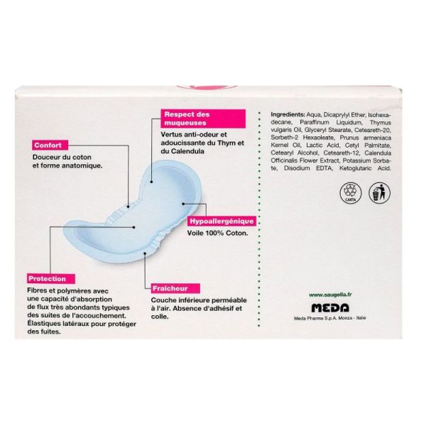 Saugella 10 Serviettes Maternité Cotton Touch
