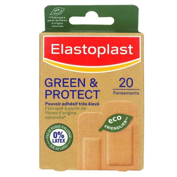 Elastoplast Green & protect 20 pansements 2 formats