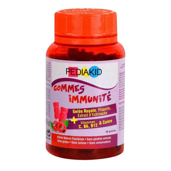Pediakid Gommes Immunité Framboise 60 Oursons