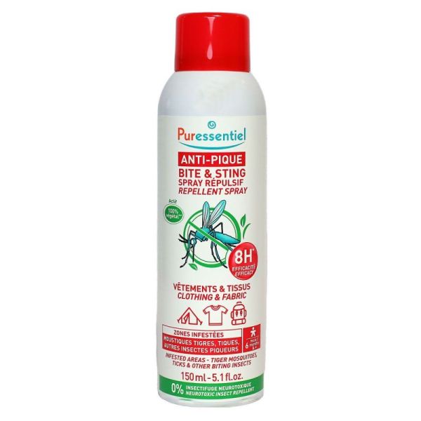 Puressentiel Anti-pique spray répulsif vêtements et tissus 150mL