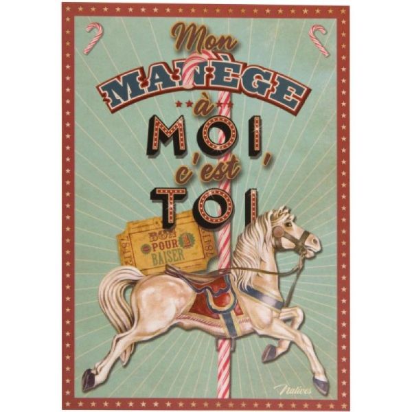 Carte Postale " Mon Manège à moi c'est toi" + Enveloppe