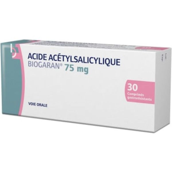 Acide Acetyl 75 Mg Biogaran 30 Comprimés
