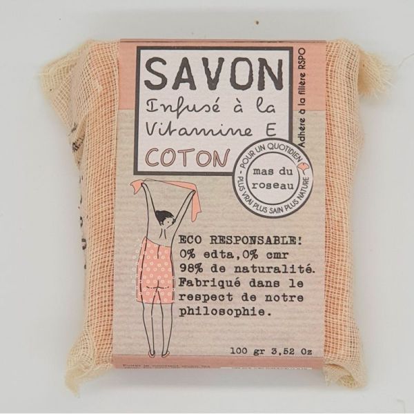 Savon végétal à la vit.E - Coton - 100gr