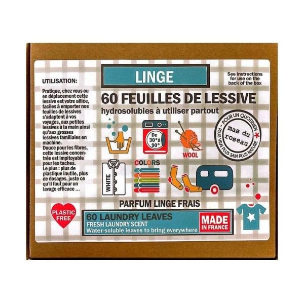 60 Feuilles De Lessive Linge Frais