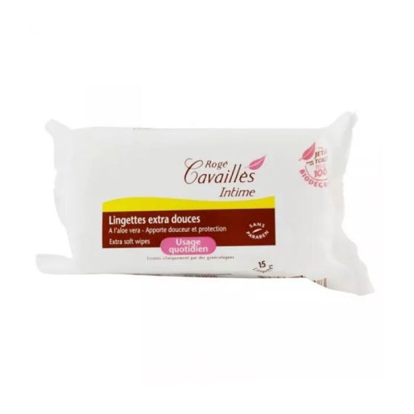 Cavailles Ling Intimes Extra-douce 15 lingettes