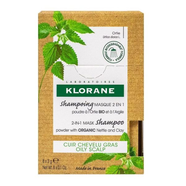 Klorane Shampoing masque 2 en1 Ortie Poudre