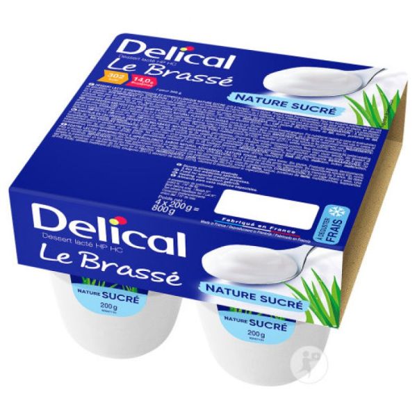 Delical Le Brassé Dessert Lacté HP HC Nature Sucré 4x200g