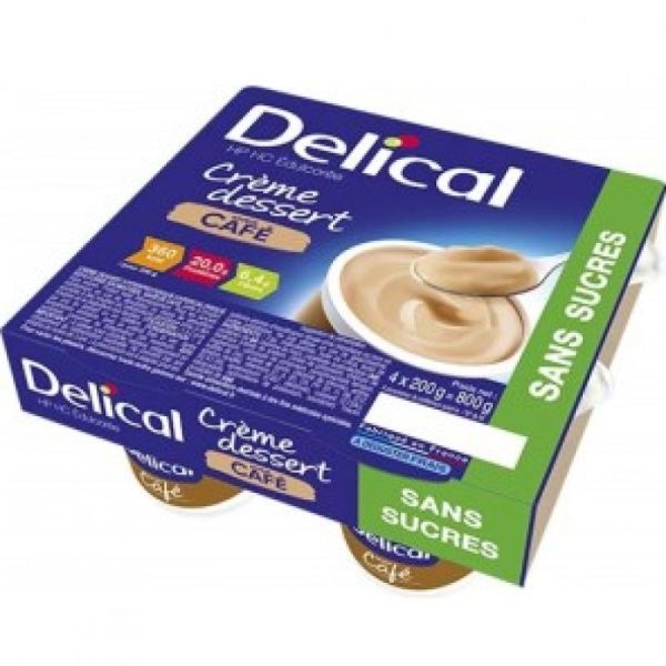 Delical Cr Dessert Sans sucre café HpHc 4X200g