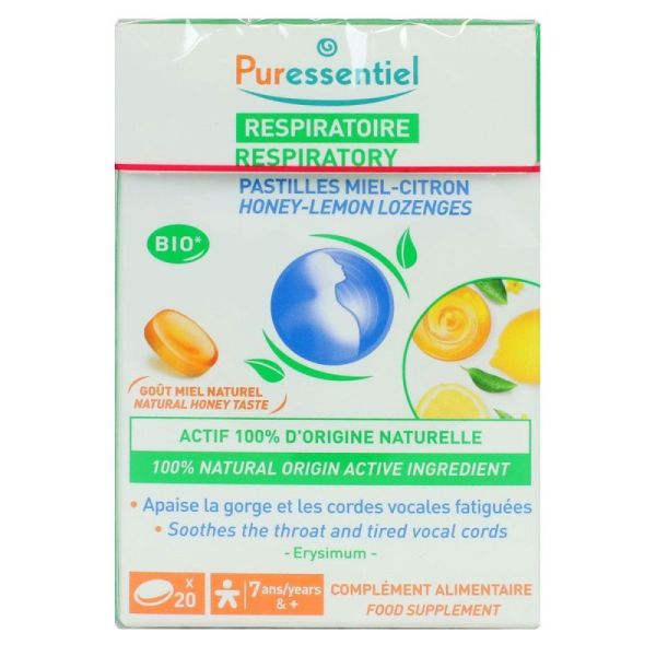 Puressentiel Respiratoire Gorge Miel pastilles 20