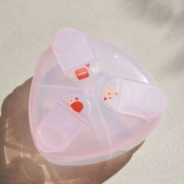 Boite Doseuse Mam Lait 3 doses blanche/vert/rose