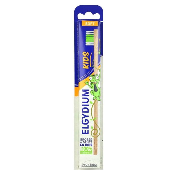 Elgydium Kids Brosse à Dents en Bois éco-responsable X1