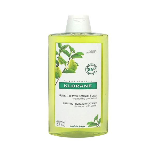 Klorane Shampoing Cédrat cheveux gras 400ml