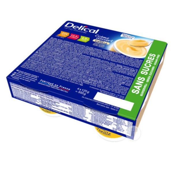 Delical Crème Dessert HP-HC Sans Sucre Vanille 4x200g