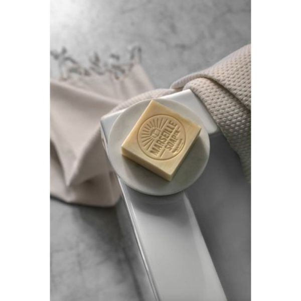 Tade Porte Savon Marbre blanc Rond