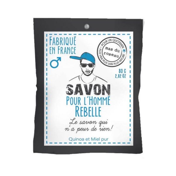 SAVON POUR L’HOMME REBELLE– Quinoa et miel pur – 80 gr