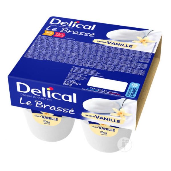 Delical Le Brassé Dessert Lacté HP HC Vanille 4x200g