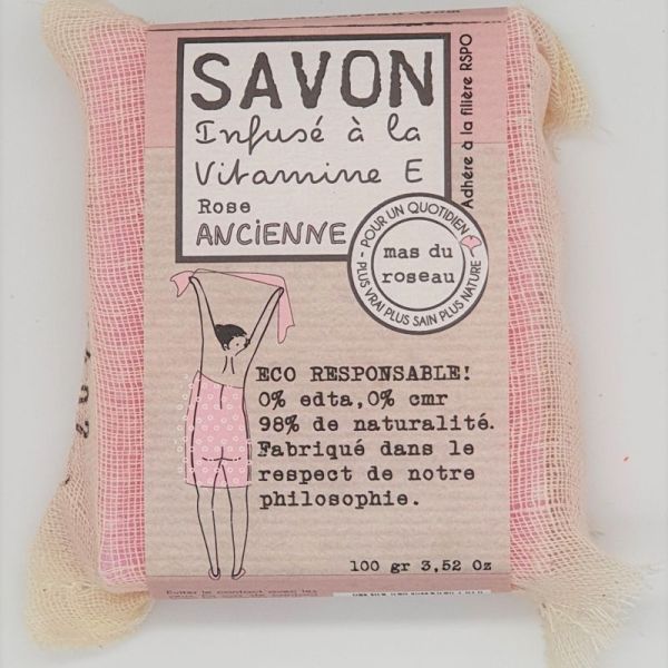Savon végétal à la vit.E - Rose ancienne - 100gr