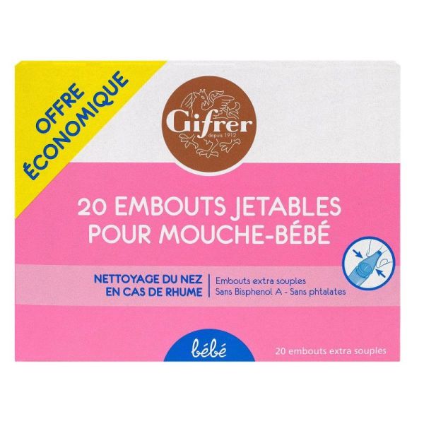 RECHARGE 20 EMBOUTS MOUCHE-BÉBÉ GIFRER
