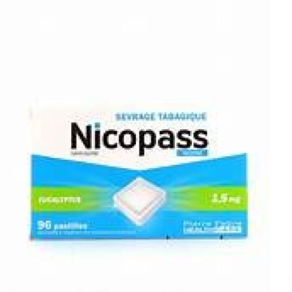 Nicopass 1,5mg Sans Sucre Eucalyptus 96 Pastilles