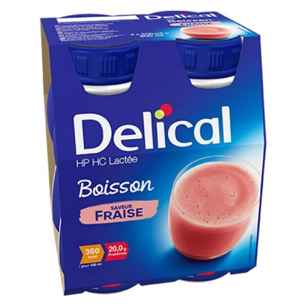 Delical Boisson Fraise HP HC Lactée 4x200ml