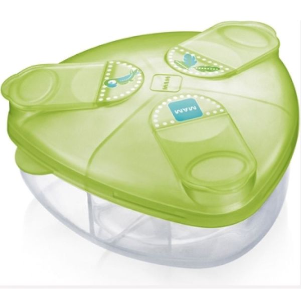 Boite Doseuse Mam Lait 3 doses blanche/vert/rose